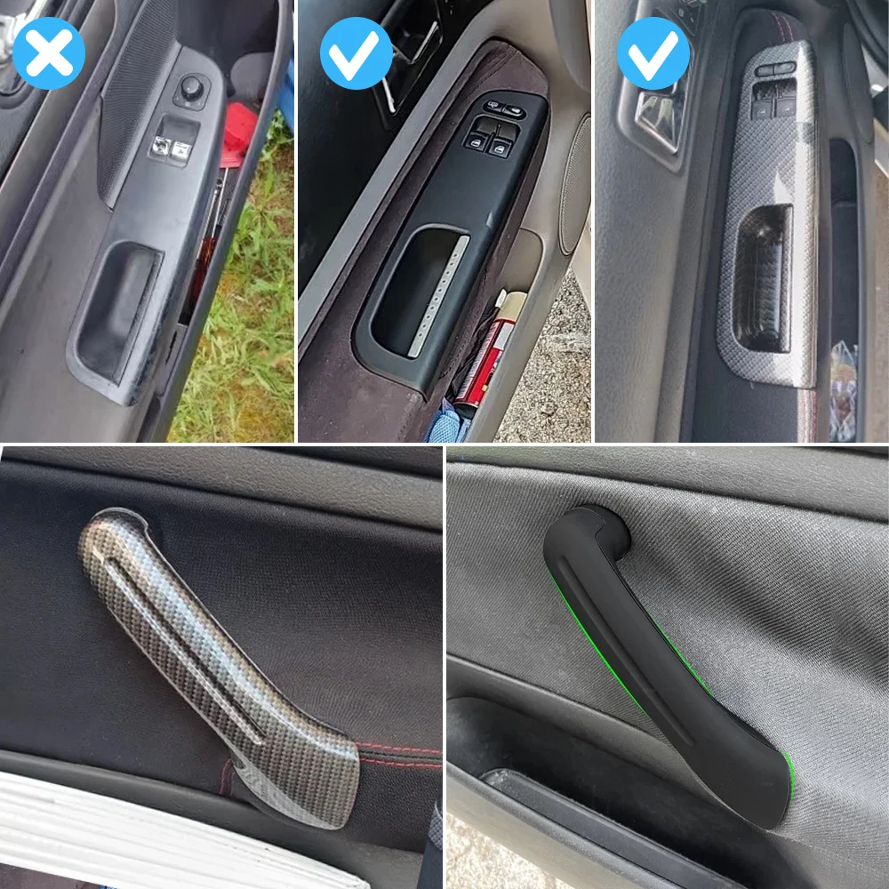 2/4 Buah Panel Sakelar Jendela Interior Pintu Mobil Pegangan Pegangan Tarik Pintu Trim Bezel untuk VW Bora Golf 4 MK4 Jetta Passat 1999-2004