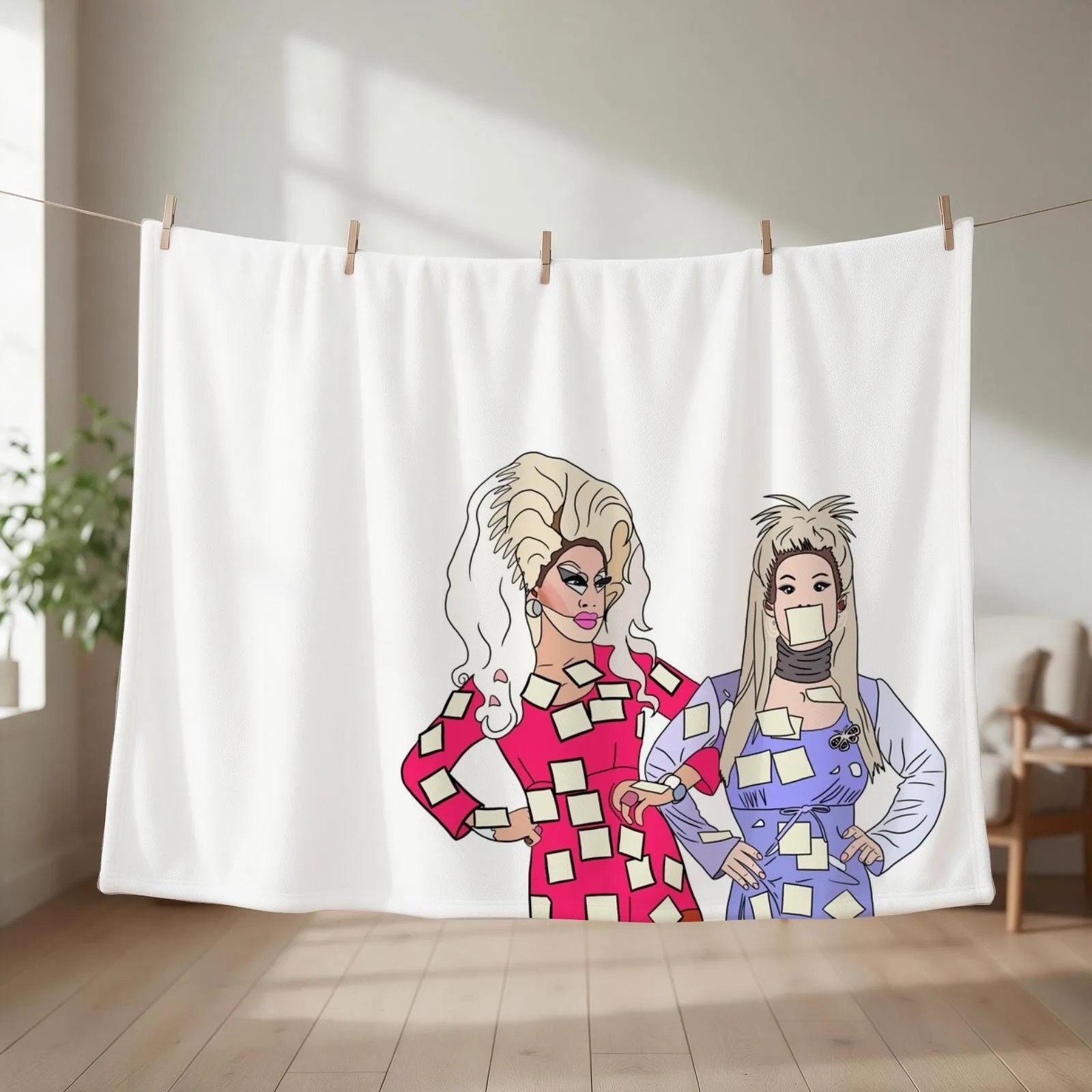Katya and trixie Pop art 2.0 Throw Blanket couch cozy soft plush fuzzy picnic outdoor blanket
