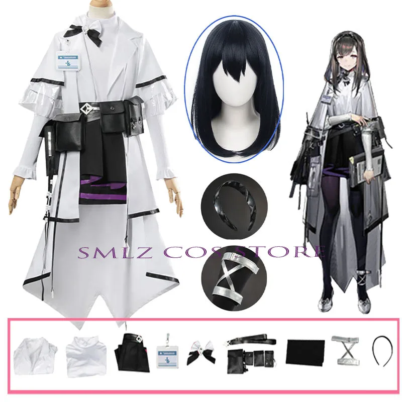 

Dr Priestess Cosplay Game Arknights Costume Poncho Dresses Wig Priestess Disguise Party Outfit for Adult Women Role-play