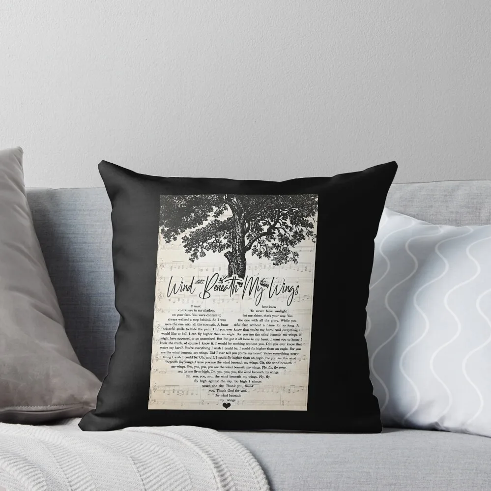 

Bette Midler - Wind Beneath My Wings Lyrics Wall Art Gift Throw Pillow Decorative Sofa Cushion