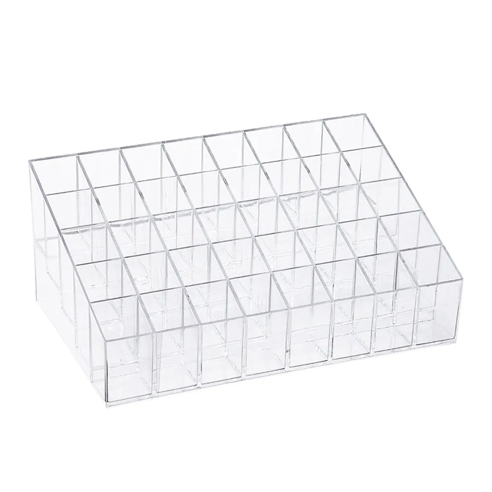 40-Slot Lipstick Rack Sleek Transparent Acrylic Lipstick Organizer Multi-Grid Storage for Lipsticks Nail Polish Lip Gloss Holder