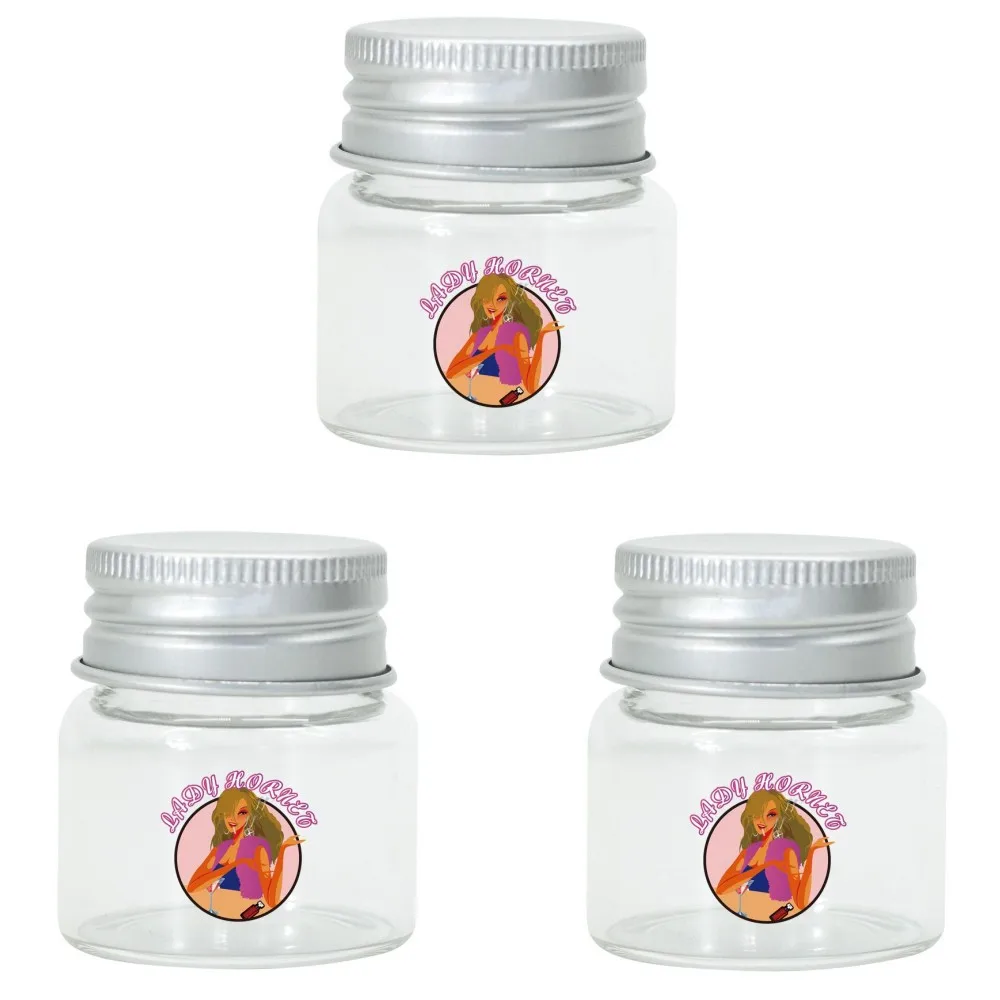 

LADY HORNET 3PCS Glass Stash Jar Pill Box Multi-Use Vacuum Seal Portable Storage Container for Herbs