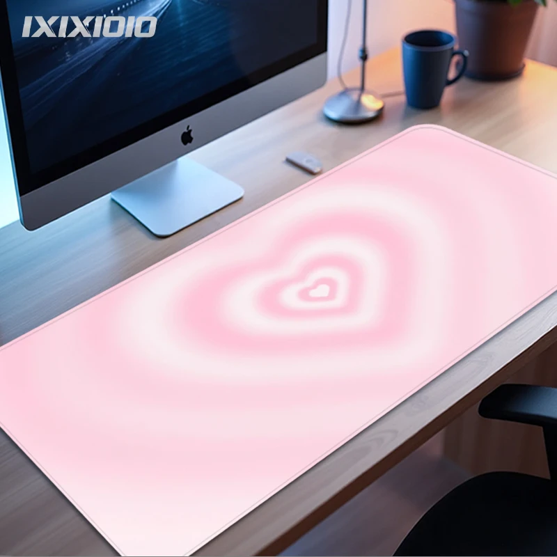 Pink Heart Mouse Pad Gamer printon demand Computer HD Home Large Mousepad XXL Playmat Office Carpet Non-Slip Laptop Mice Pad