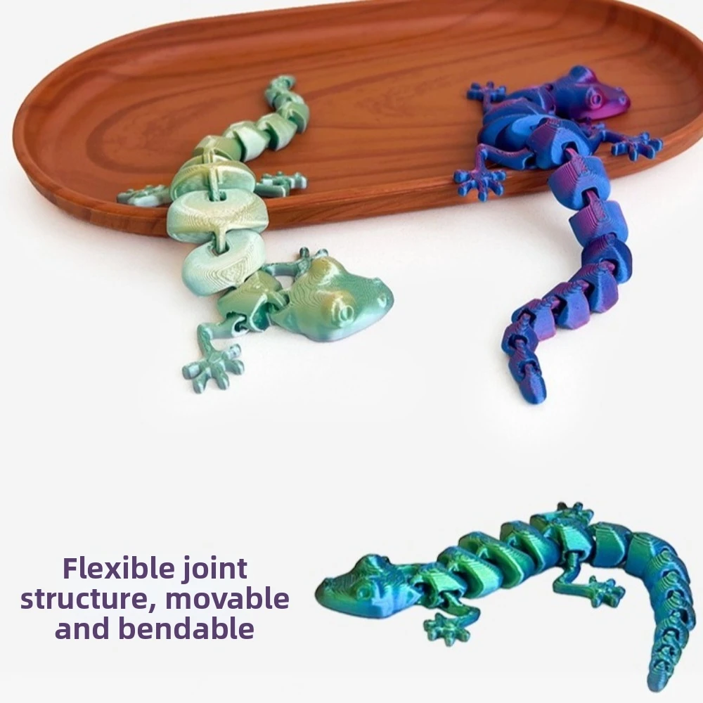 20pcs New 3D Printed Lizards Ornaments Movable Joints PLA Realistic Reptile Decor Random Color 10cm Reptile Model Desktop Decor