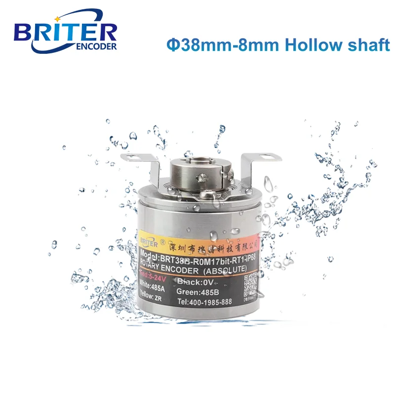 Waterproof Blind hollow Absolute Encoder Magnetic Single-turn Multiturn Angle Measurement Sensor CAN RS485 Power-off Memory