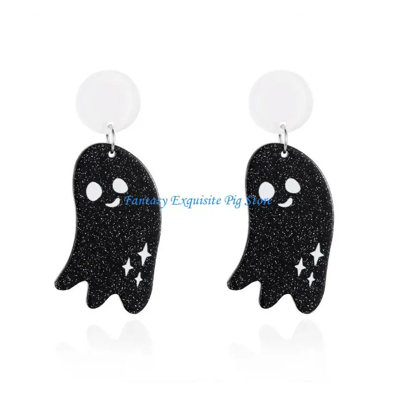 Halloween Themed Drop Earrings Stylish Colorfast Acrylic Materials Comfortable Party Wear Jewelry Accessories
