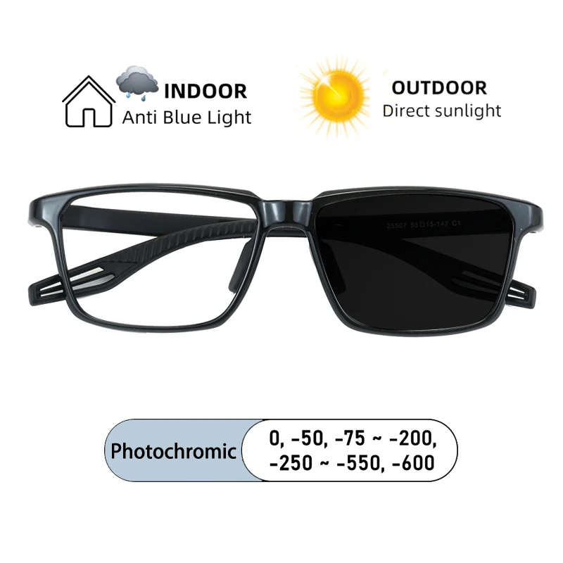 Anti-collision Sports Glasses Men Light Frame Myopia Eyeglass Prescription Photochromic Anti Blue Light Femal Nearsight Eyewear