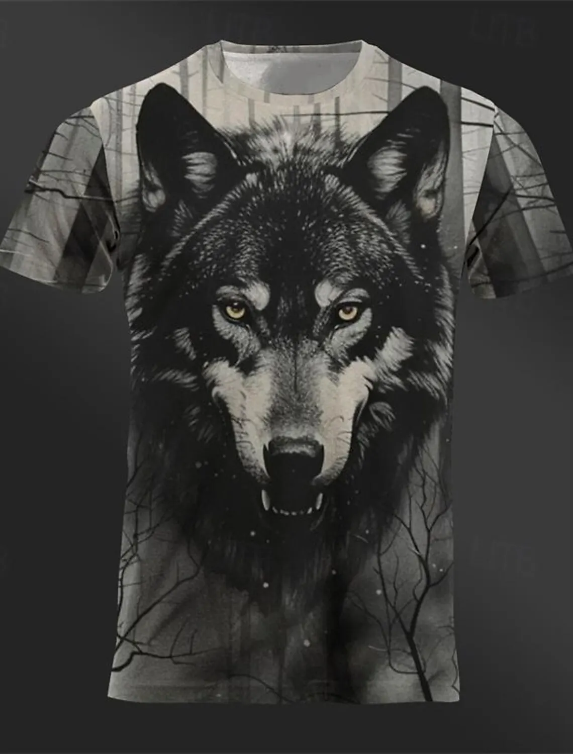 3D Print Graphic Wolf Eagle Retro Vintage Casual Men\'s Streetwear Summer Short Sleeve Crew Neck T shirt For Men Animal Printed