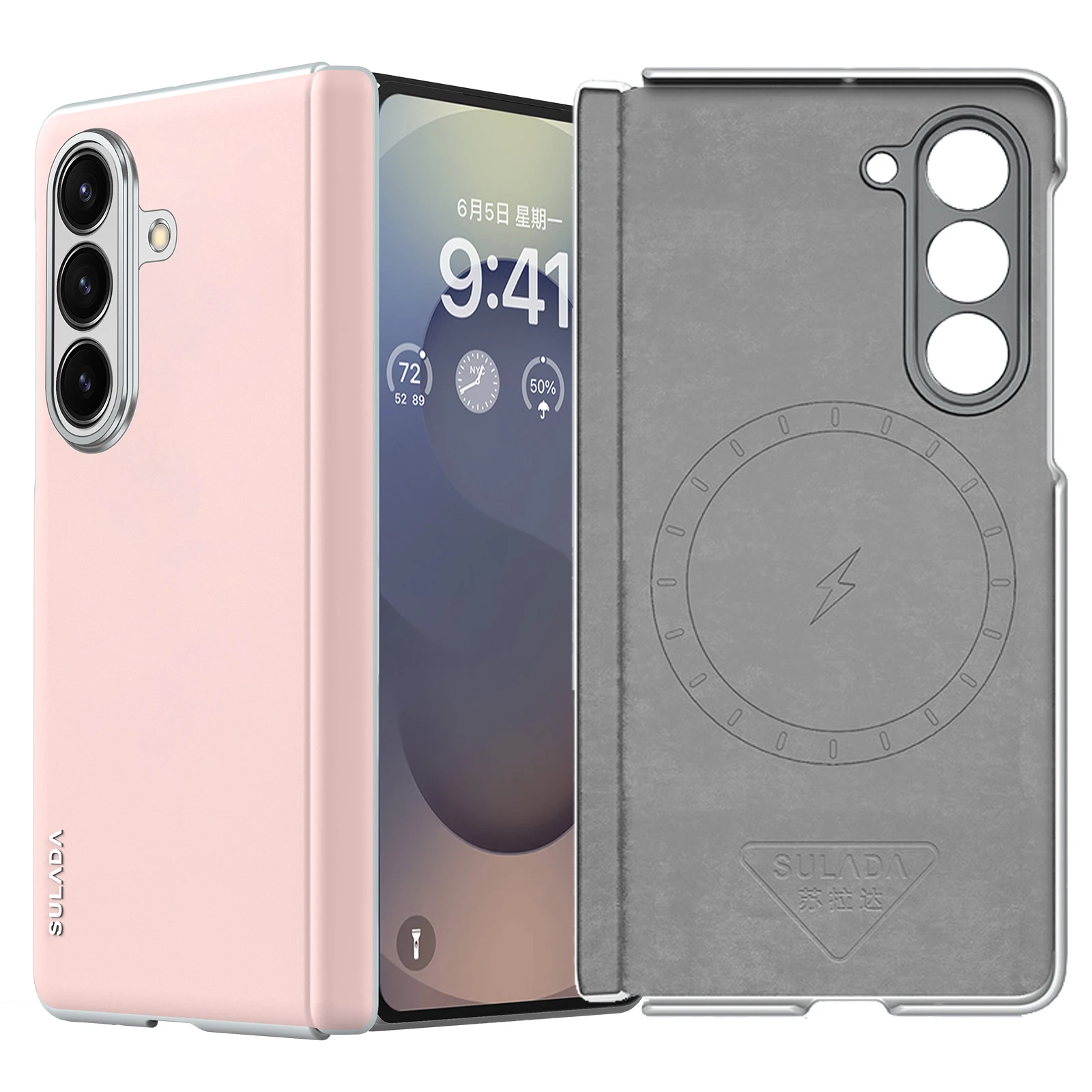 

Higth End Busine Leather Case for Samsung Galaxy Z Fold 7 Fold 6 Case Lens Hinge Protection Magnetic Wireless Charging Cover