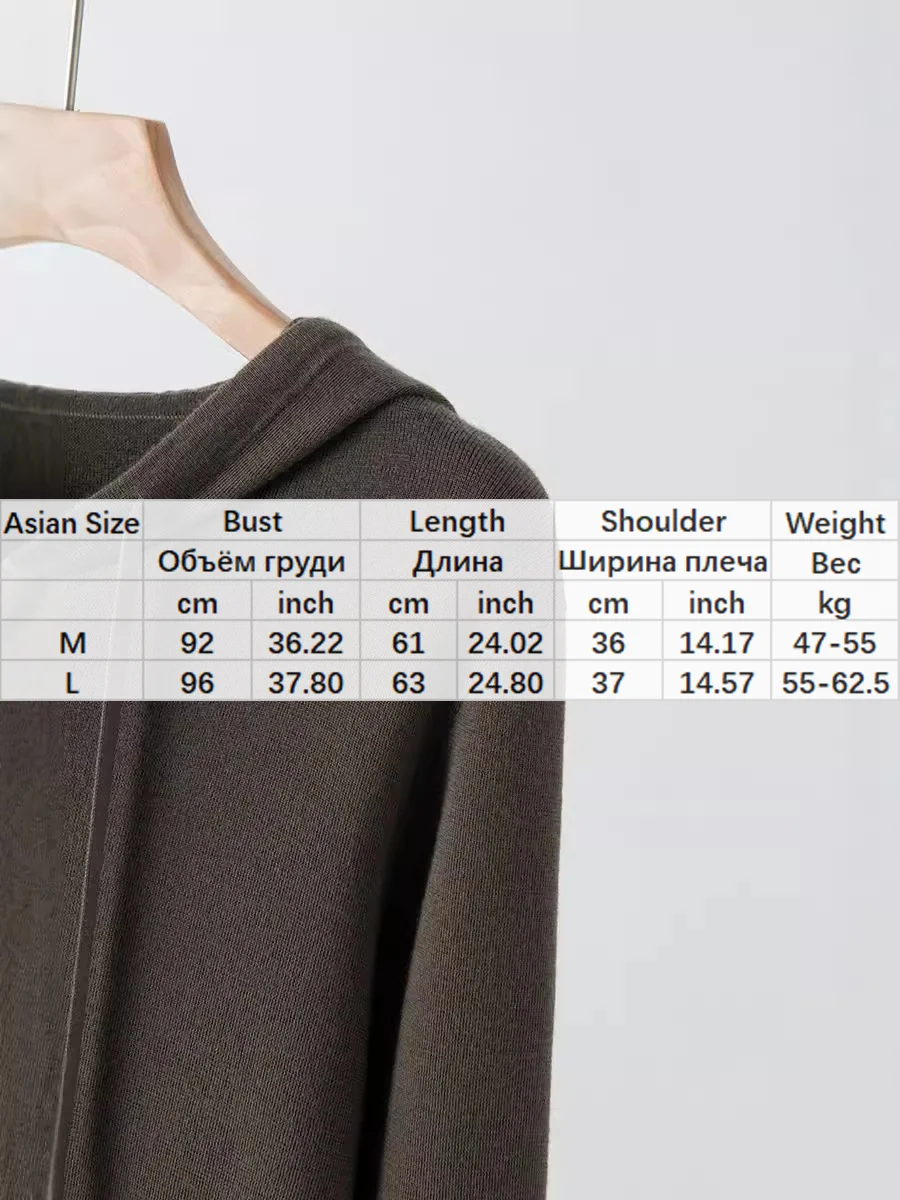 Birdtree, 100%Merino Wool, Women's Hooded Pullovers, Buttons, Commuting Casual Sweaters, 2024 Autumn Winter New Tops T49727QM