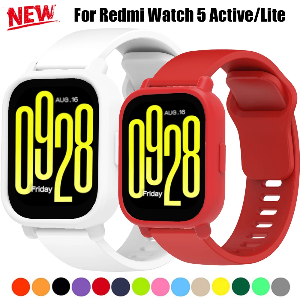 Strap+Case For Redmi Watch 5 Active Silicone Cover Sport Bracelet For Redmi Watch 5 Lite TPU Soft Shell Correa Accessories