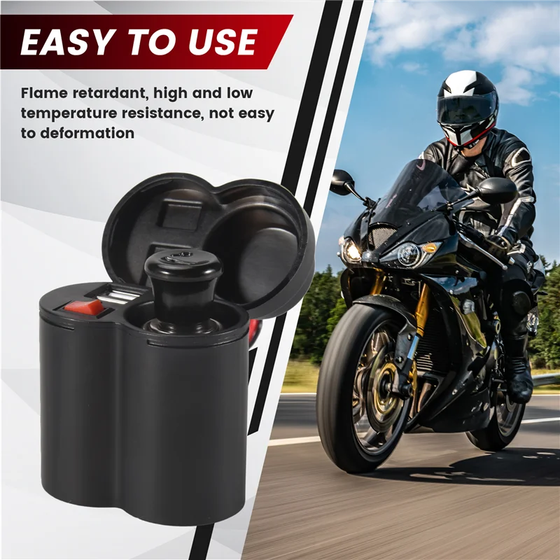 

R1-Motorcycle USB Charger Phone 12V Cigar Lighter Socket Dual USB Motorcycle Lighter Socket Charger Waterproof