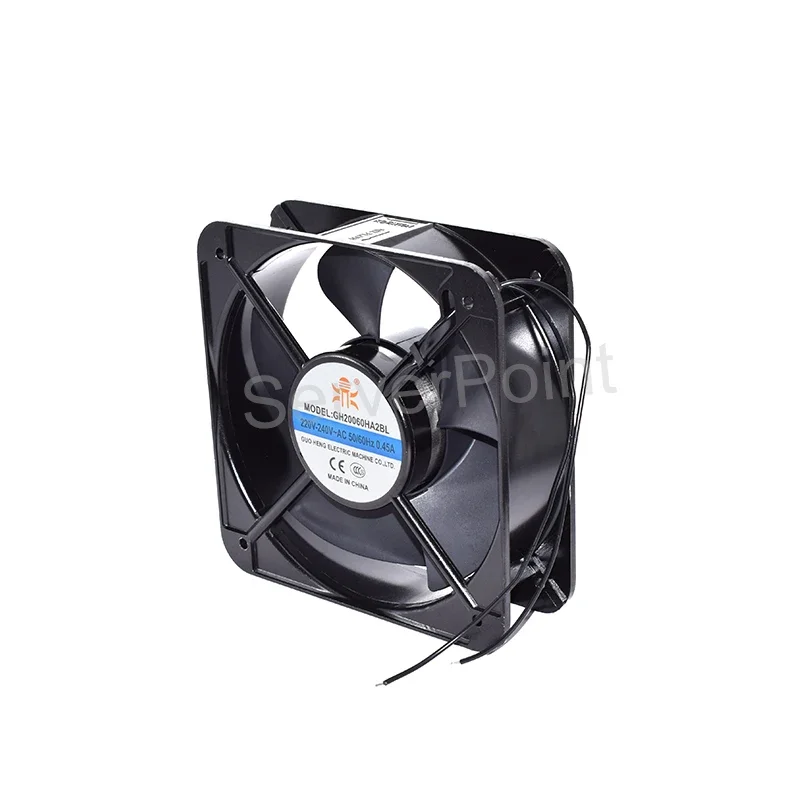 Genuine New GH20060HA2BL Square Cooling Fan AC 220V-240V 0.45A 50/60HZ Two-Wire 200*200*60mm