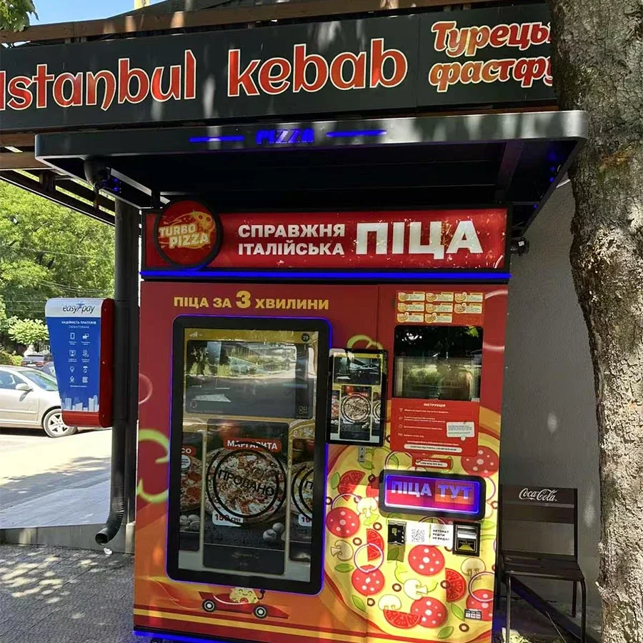 Customized Fully Automatic Coin/Token Pizza Vending Machine Touchscreen 10/12-inch 5G/Wi-Fi Cloud-Based Management 20-150