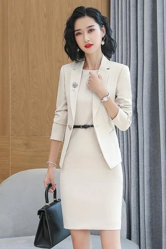 

​​Women's 2025 Spring Summer Office Dress, Elegant Formal Work Dress, Professional Suit Dress for Career Women