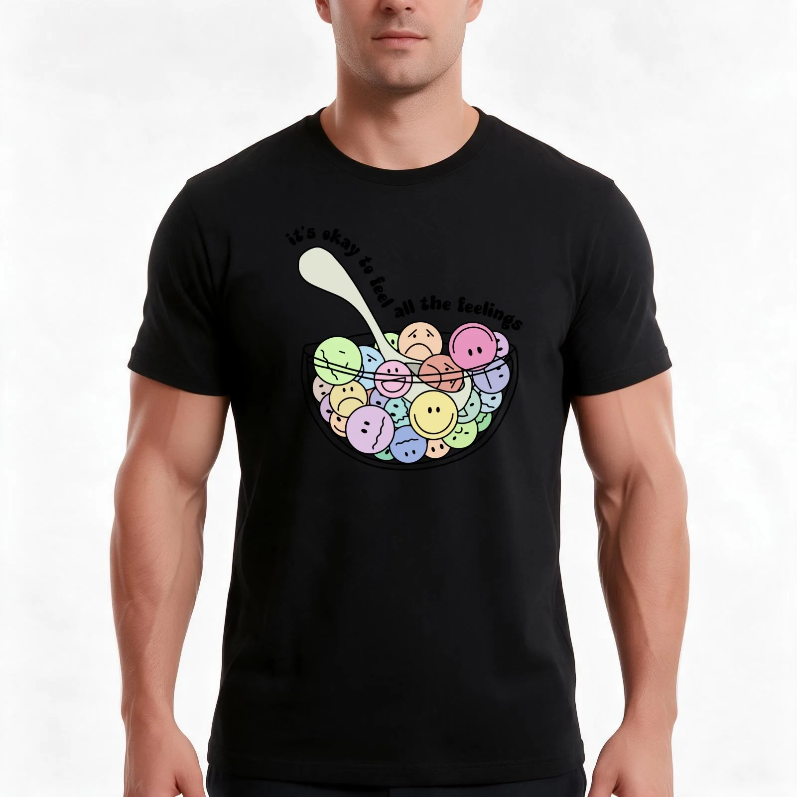 It's Okay To Feel All The Feels ABA Therapist Speech Therapy BCBA Mental Health RBT AAC T-Shirt Summer Casual Cotton Tee