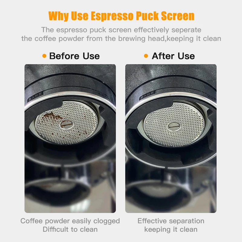 Coffee Puck Screen 51mm 53.5mm 58.5mm Espresso Reusable 0.8mm Filter Lower Shower Mesh For Portafilter Cafe Accessories Barista