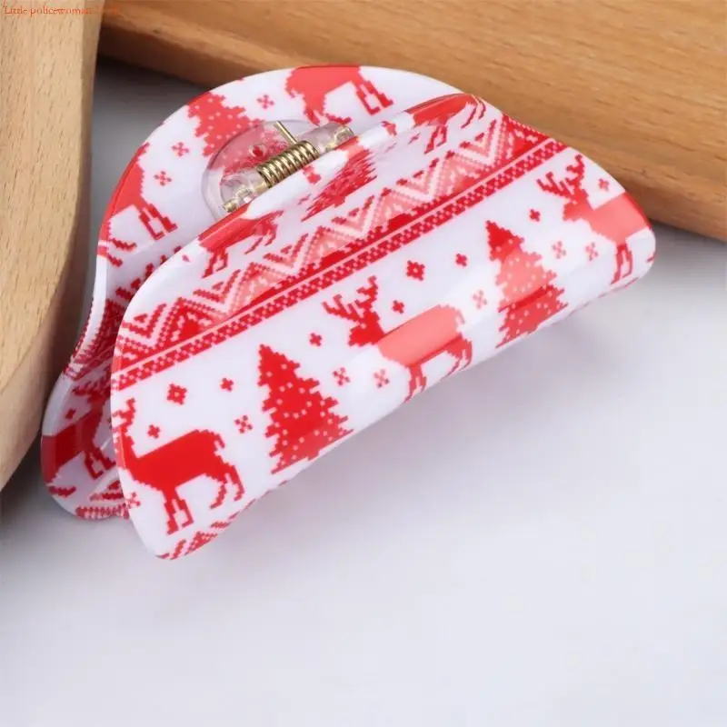F92D Reindeer Hair Claw Clip Festive Hair Jaw Clip Catch Barrettes Ponytail Holder