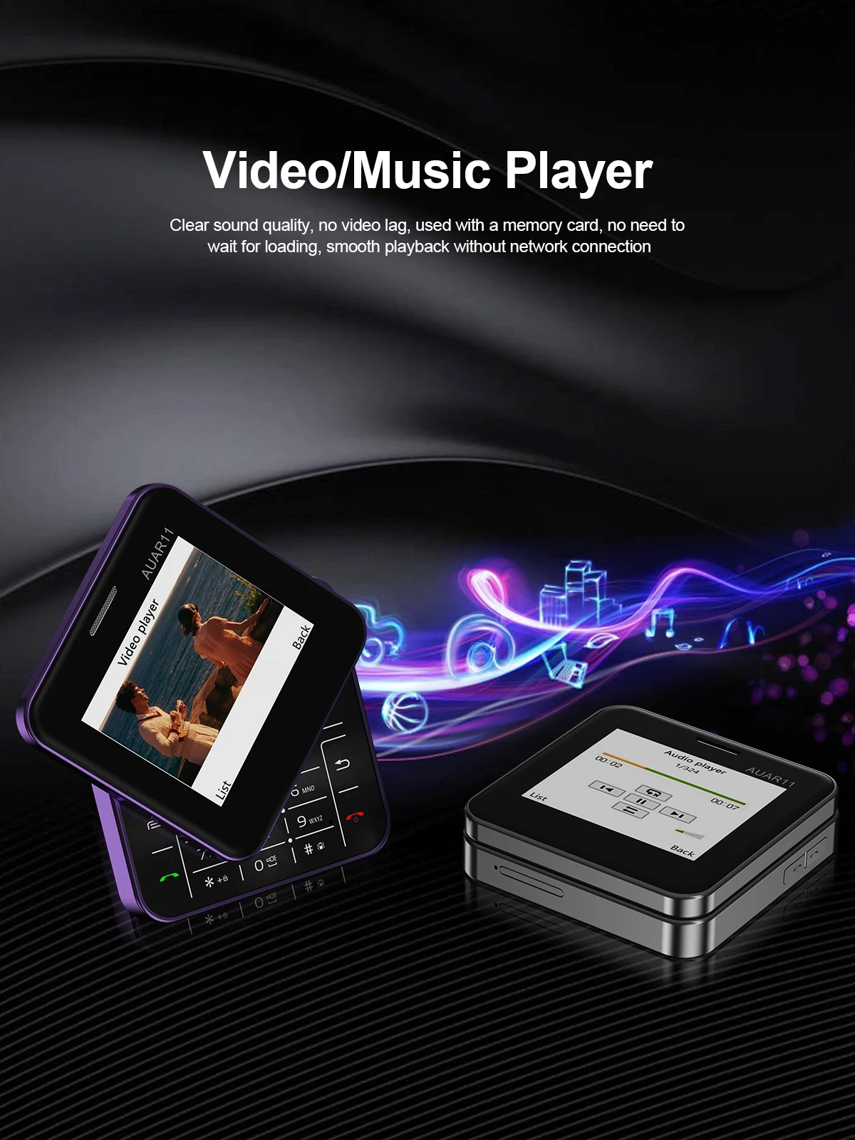 SERVO AUAR11 2.4 Inch Rotatable Screen Feature Phone Dual SIM Magic Voice Speed Dial Blacklist Flashlight FM 2G Keypad Cellphone