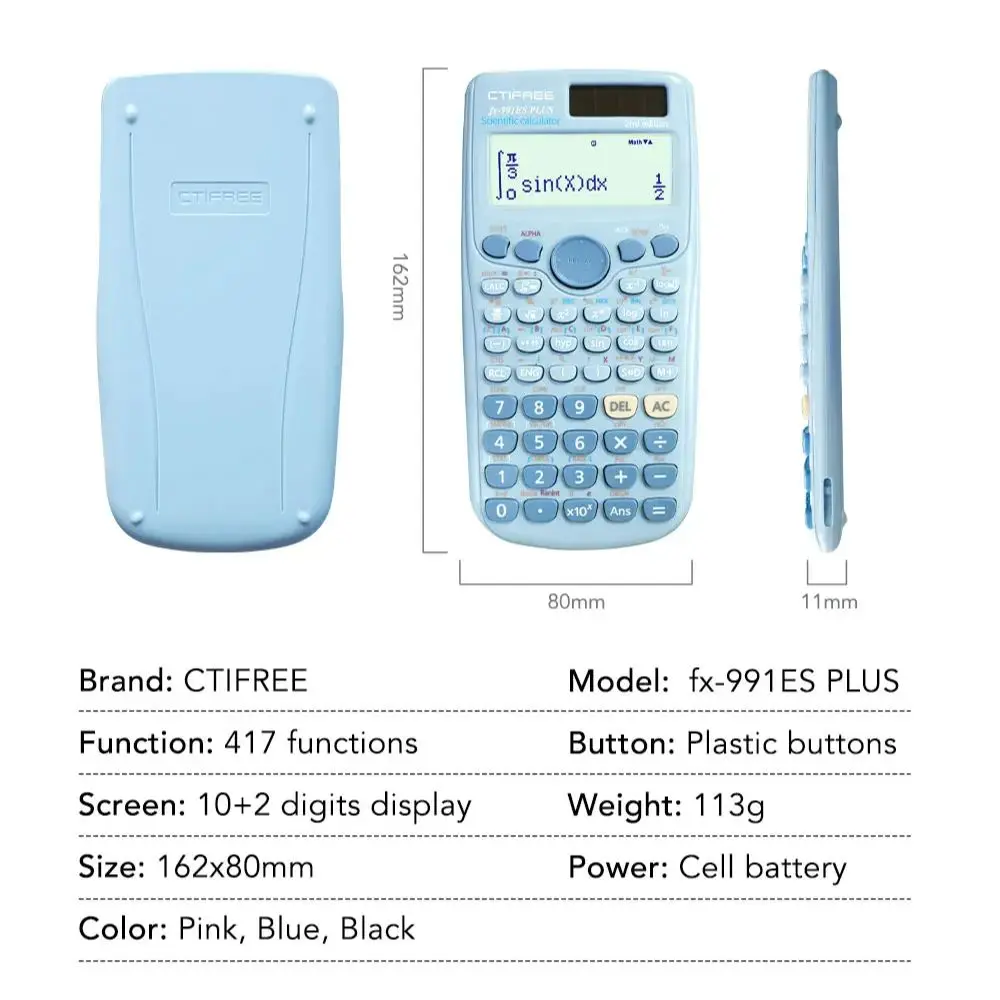 Calculator for FX-991ES-PLUS Original Scientific Calculator 417 Functions for High School University Students Office Coin Batter