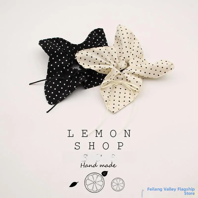 

Square Scarf Sle Hair Ties Polka Dot Korean Sle Hair Ba Headscarves Faionable Hair Accories for Women And Girls