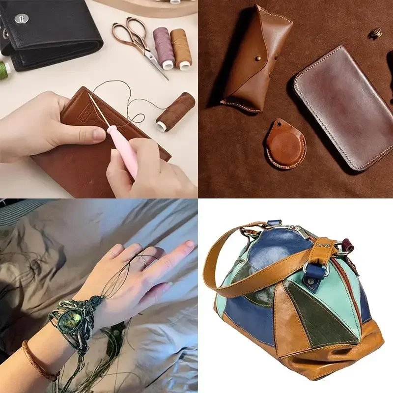 ด้ายหนังกลมเคลือบแว็กซ์ 32 สี ยาว 25 เมตร ขนาด 0.65 มม. สำหรับงานฝีมือ DIY เย็บมือ ด้ายเย็บผ้าเคลือบแว็กซ์