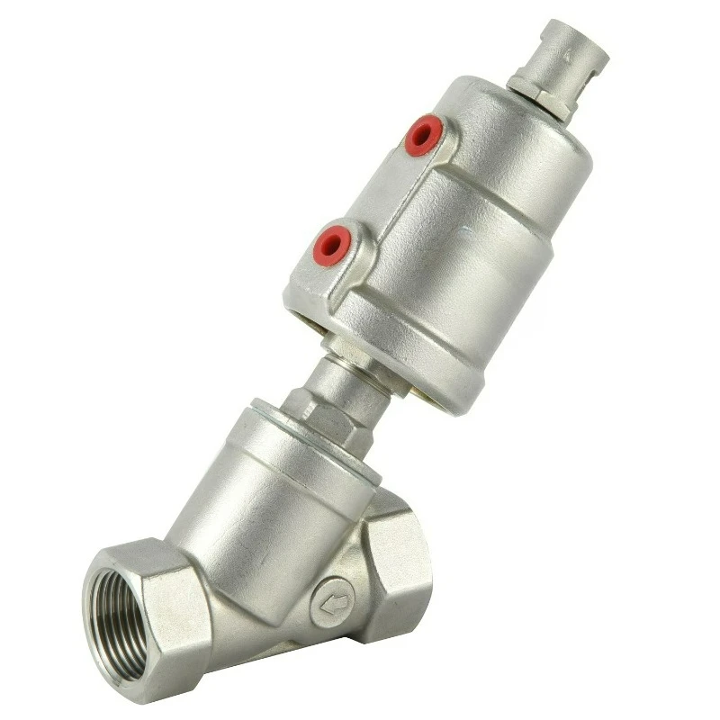 For neutral gas and air DN15-DN80 pneumatic threaded angle seat valves