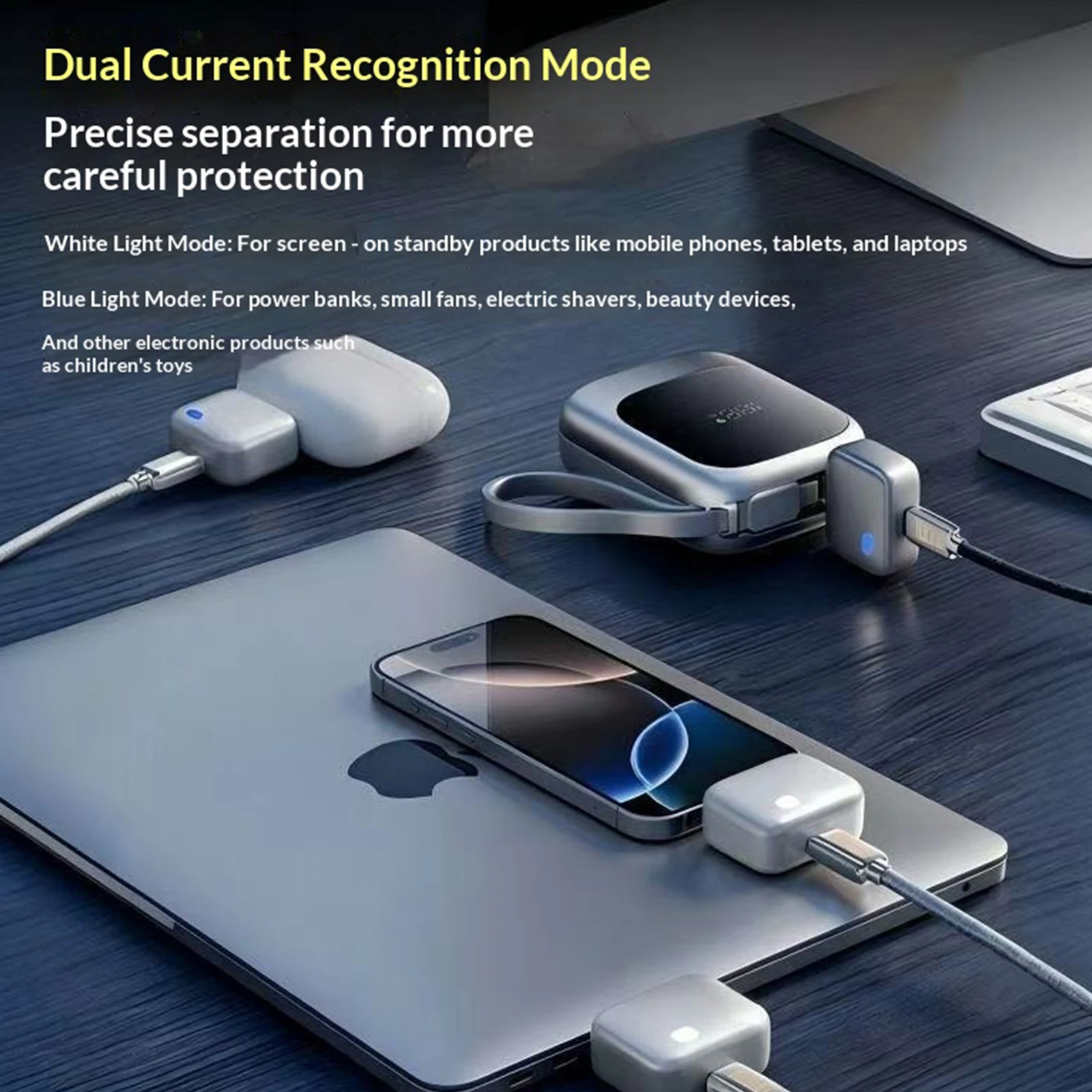 140W Automatic Disconnect Charger Auto Power-Off Portable Data Cable Separator Overcharge Protection Fast Charging Battery Saver