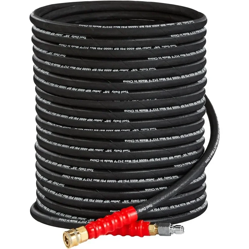 Tool Daily Pressure Washer Hose, 3/8 Inch x 50 FT, Quick Connect, 4000 PSI, High Tensile Wire Braided