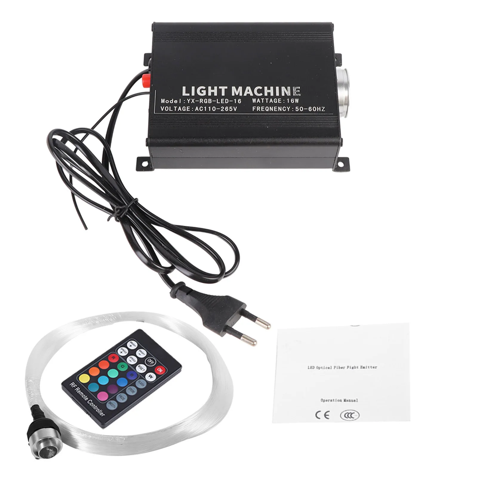 

16W RGBW LED Plastic Fiber Optic Ceiling Decor Kit Light Engine with Cables Remote Controller