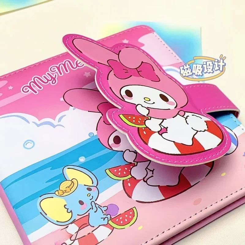 Sanrio New Cartoon Anime Character Kawaii Cinnamoroll Kuromi My Melody Student Portable Magnetic Buckle Notebook Birthday Gift