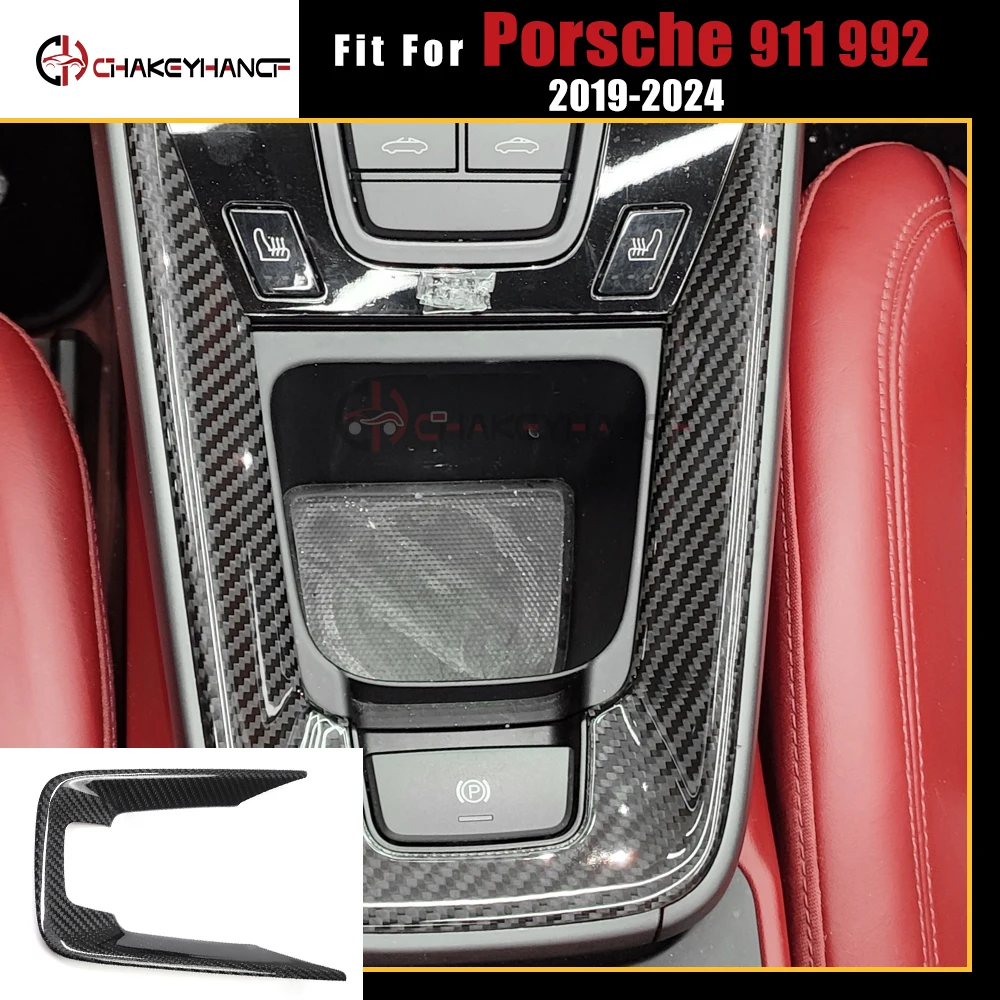 

Real Carbon Fiber Interior Center Console Cover Trim Decorative Stickers Car Interior Accessories for Porsche 911 992 2019-2024