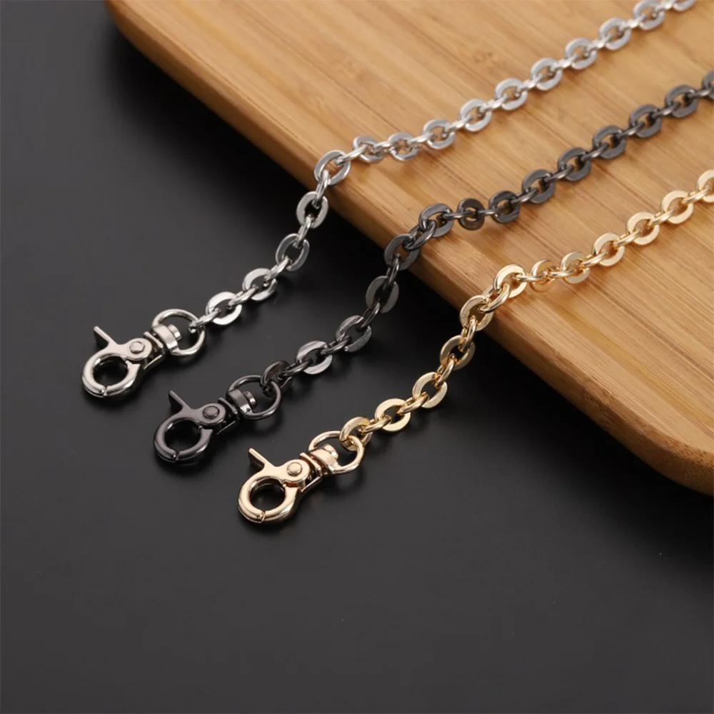 

40-120CM Metal Chain Strap for Bags Handbag Handles DIY Purse Replacement Long Beaded Chain for Shoulder Bag Straps Chain Belt