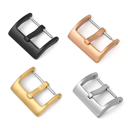 16mm 18mm 20mm 22mm 304L Stainless Steel Matte Watch Buckle Replacement for Leather Watch Strap Gold Watch Clasp Accessories