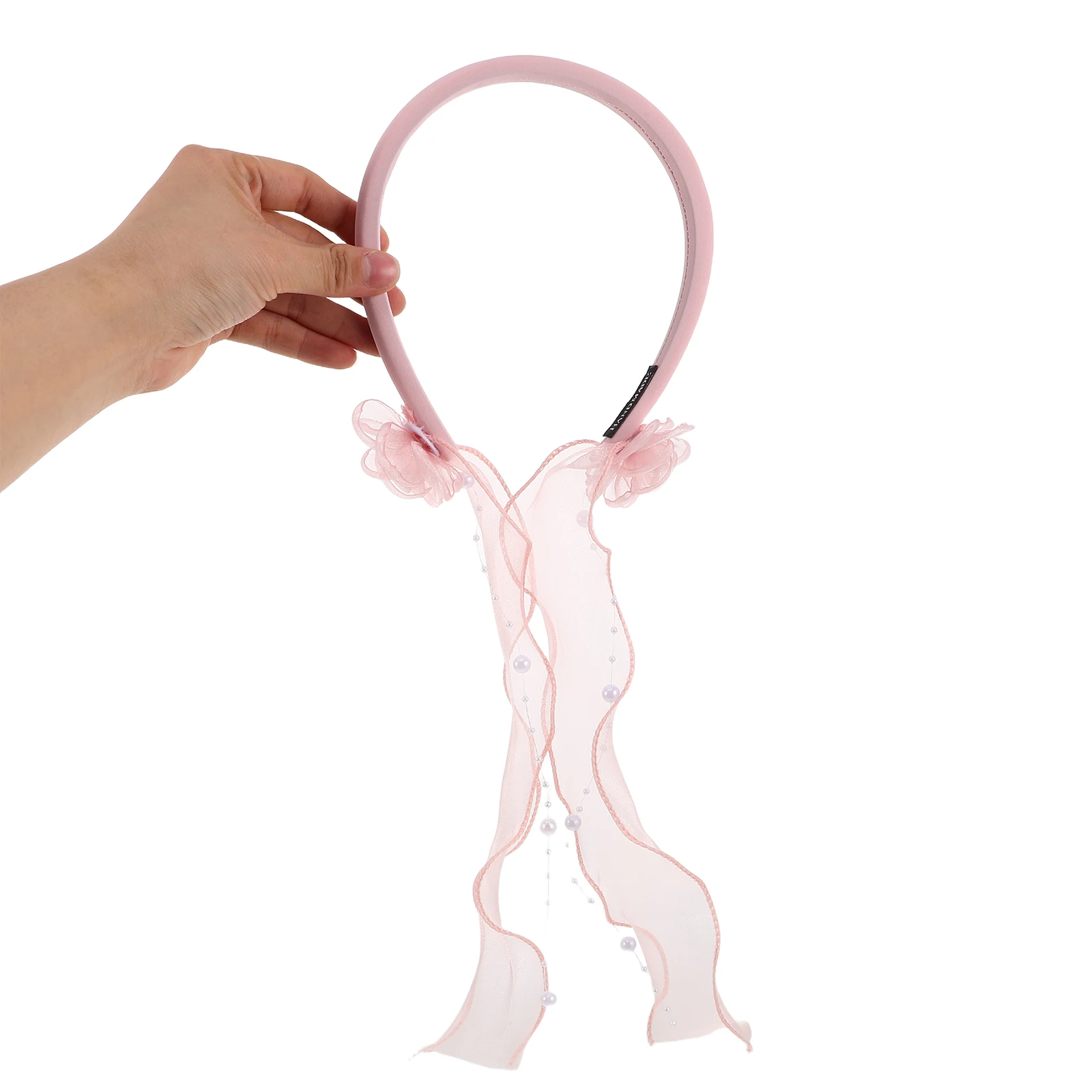 

Streamer Headband Floral Spring Hairbands Women Breathable Mesh Fabric Fake Flower Hair Band Photoshoot Travel Party