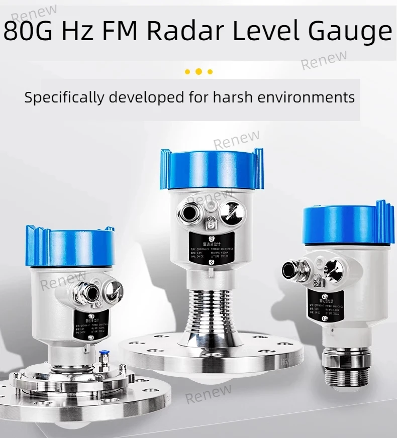 80ghz High Frequency Radar Liquid Water Level Meter Level Gauge Material Level Device Anti-corrosion Explosion-proof Cement Silo