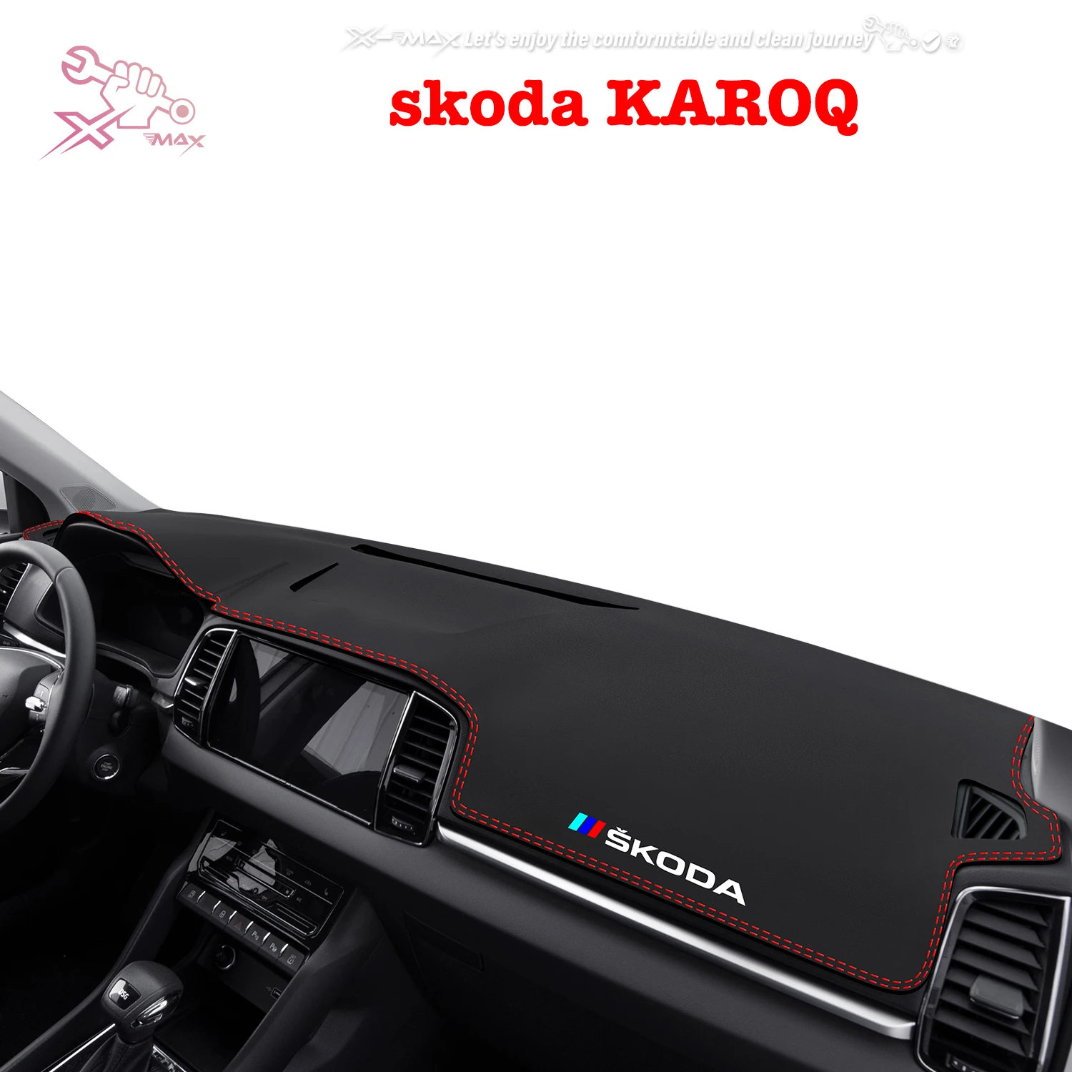 

Left-hand Drive Car Dashboard Mat For Skoda KAROQ 2018-2025 Light Blocking Pad Center Console Dash Mat Sunshield protector