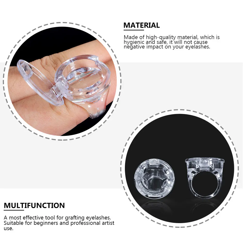 

6pcs Crystal Hygienic Safe Eyelash Glue Cups Grafting Tools Compact Pigment Holders Acrylic Cups