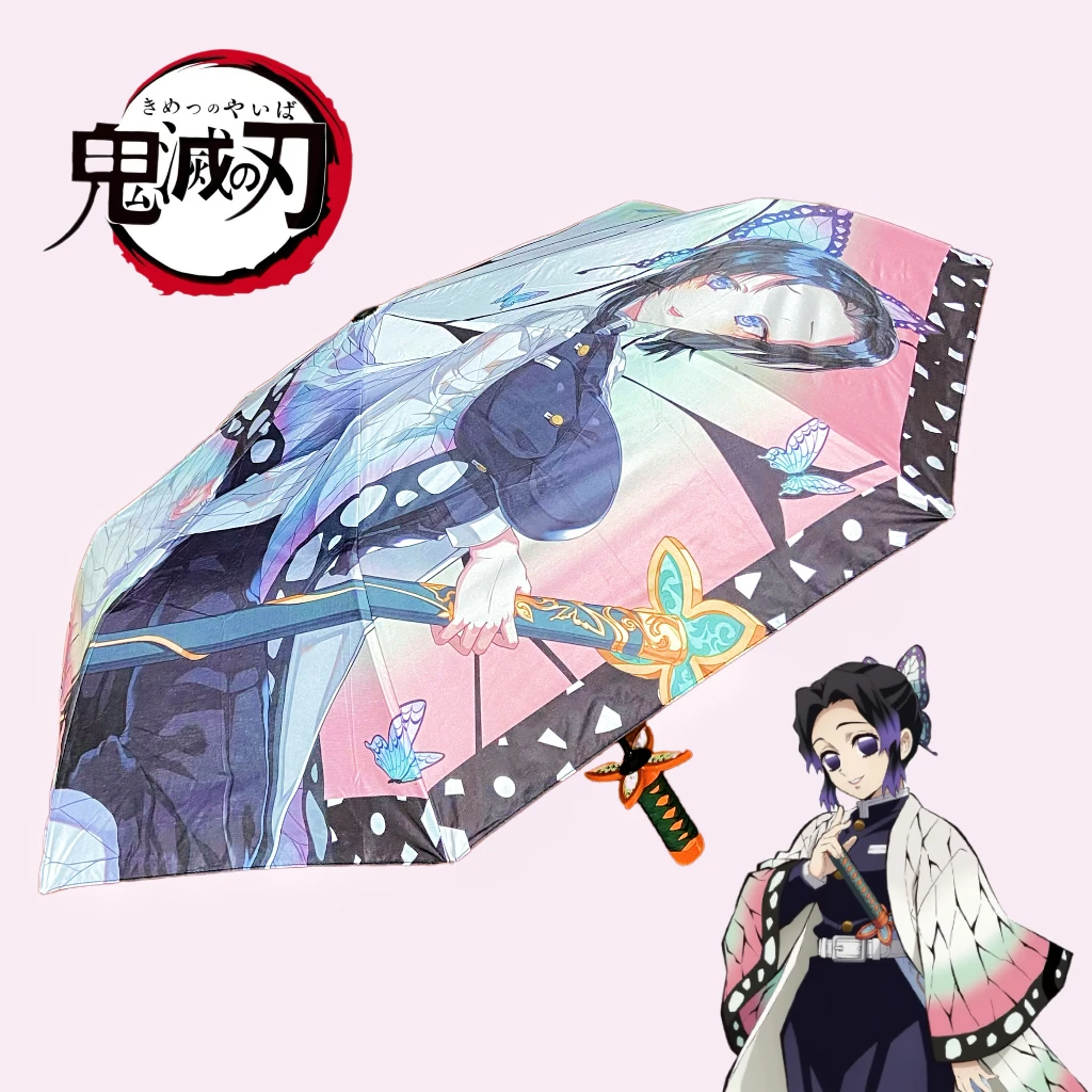 Dämonentöter Katana Säbel Regenschirm Regen Lang Kimetsu No Yaiba Tanjirou Wasserdichte Schwertschirme UV-blockierende Sonnenschirm Spielzeug Geschenk