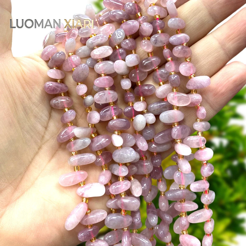 Natural Stone Teeth Raw Gem Madagascar Dark Rose Quartz Loose Spacer Beads for Jewelry Making Diy Bracelet Charms Accessories