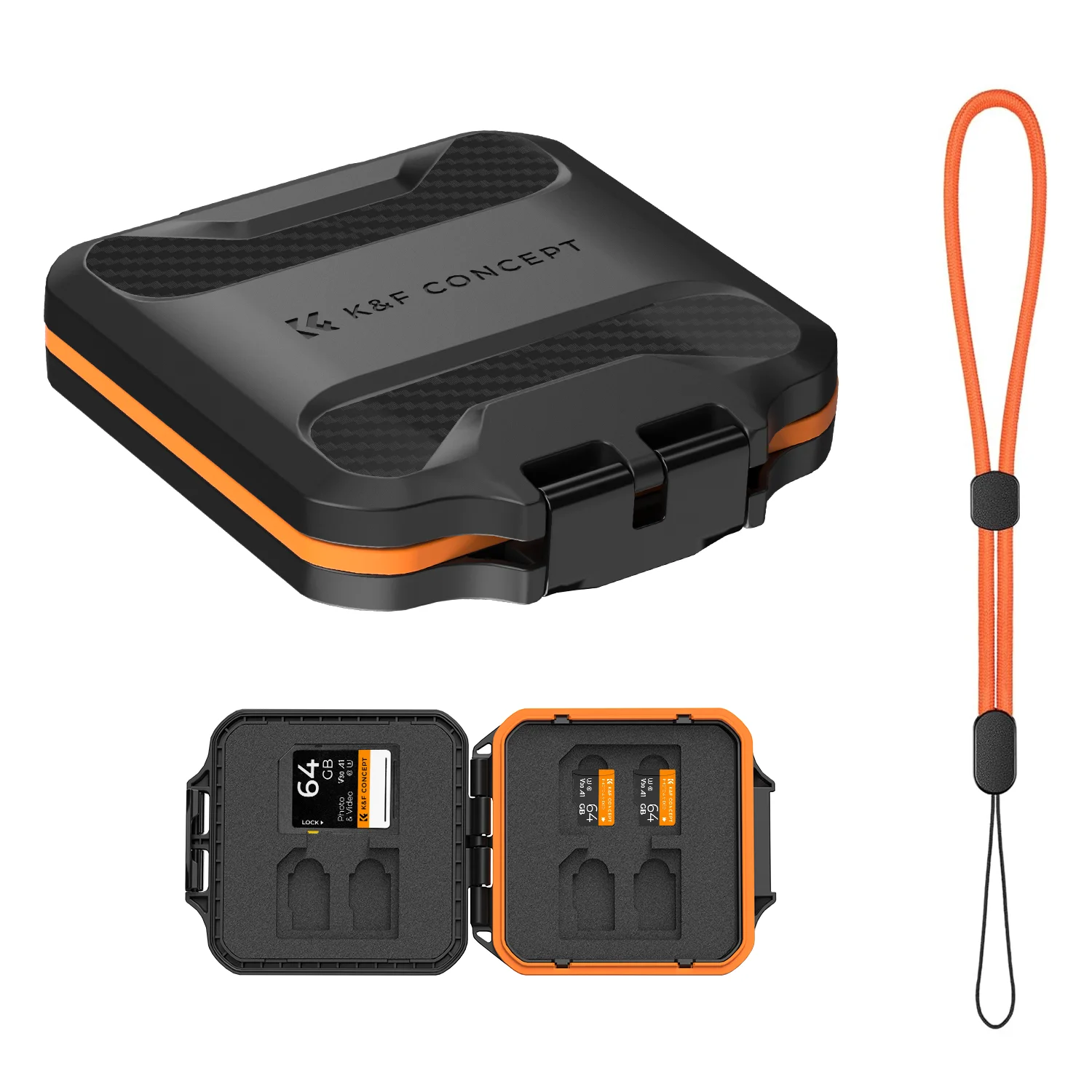 K&F CONCEPT Etui Organizator na Karty Micro SD 12/16 Gniazd Uchwyt na Karty Wodoodporny Wstrząsoodporny Pyłoszczelny do Micro SD/SDHC/SDXC/TF — zdjęcie produktu 7
