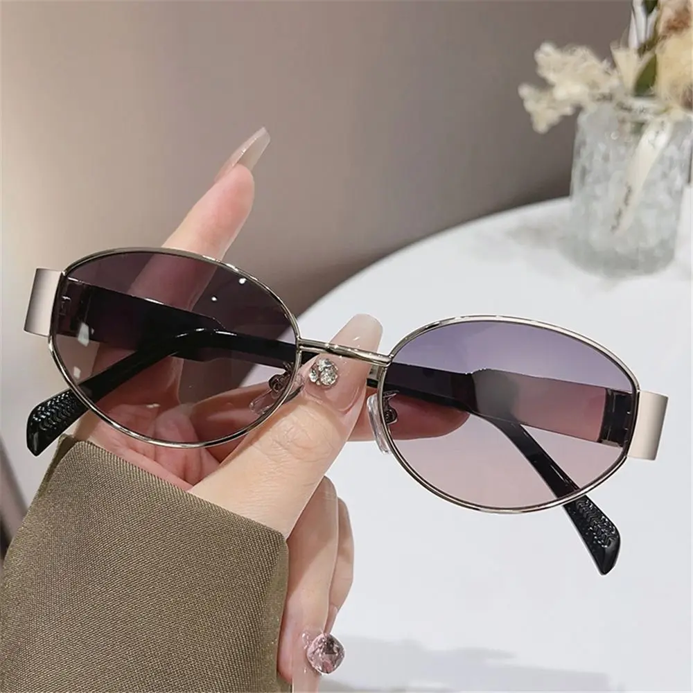 Fashion Oval Sunglasses for Women Men Punk Sun Glasse Metal Frame Sunglasses Summer UV400 Protection Sunglasses Classic Shades