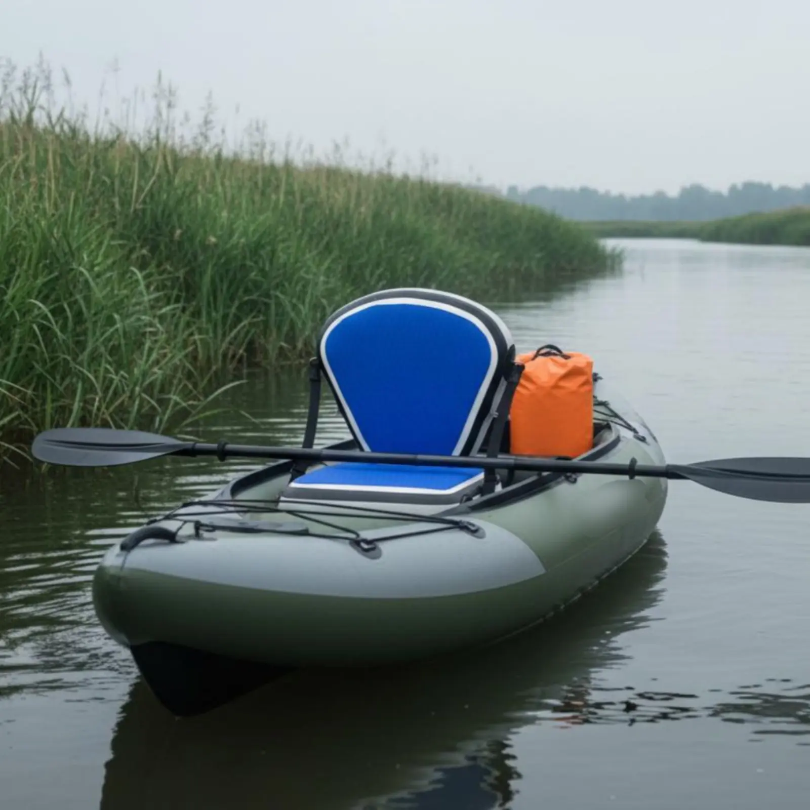 Inflatable Kayak Seat Backrest Support Inflatable Fishing Boat Seat Tear Resistant Built-in Air Nozzle for Kayaking, Surfing