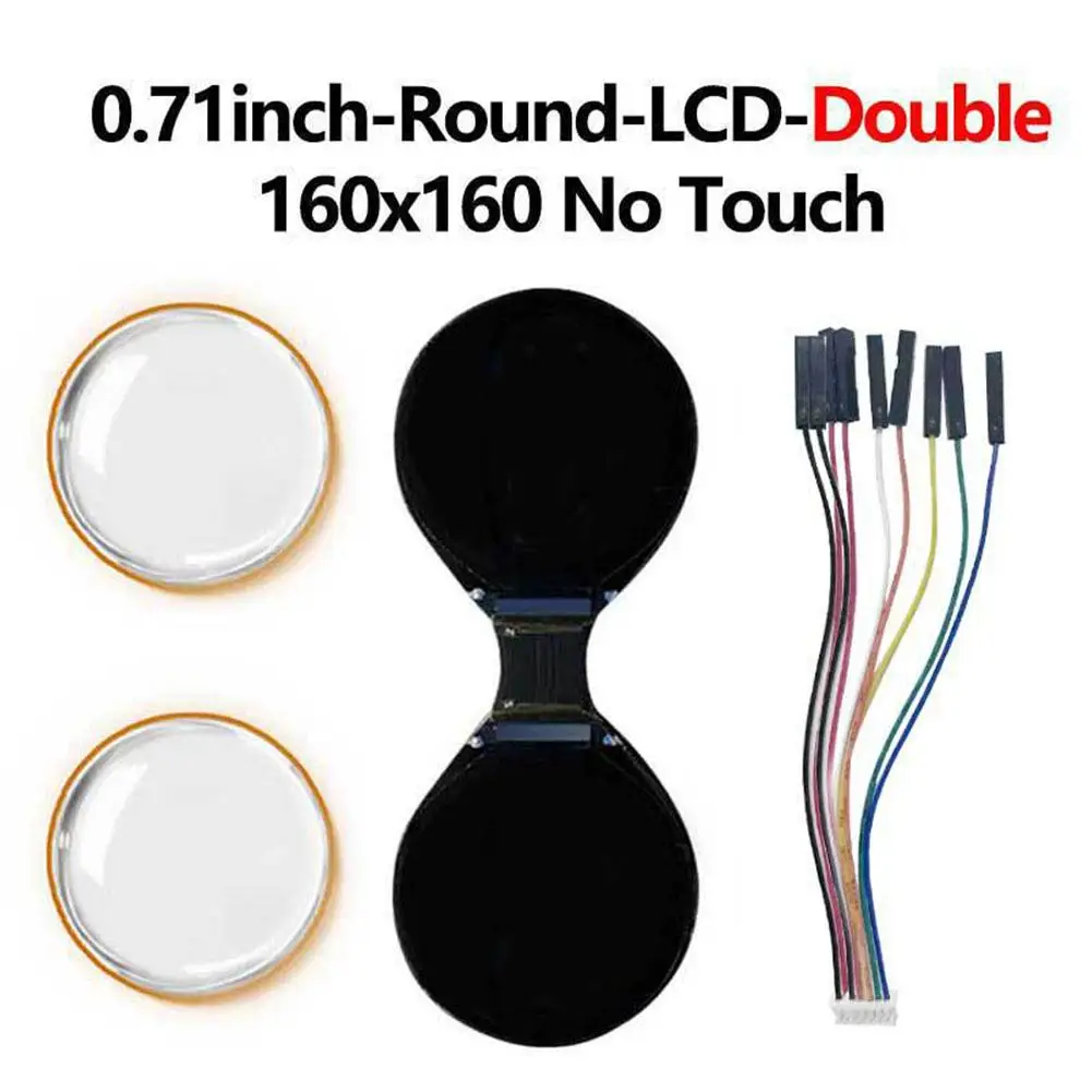 Dual Electronic Eyes 0.71 Inch Round LCD Display RGB IPS HD for Arduino Raspberry/Pi/PICO/STM32 60×RGB×160 SPI Driver GC9D01