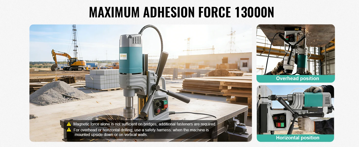 Elektrische Bohrmaschine | Sihao 1450W/1550W 1,57/2' Elektrische Bohrmaschine Magnetbohrmaschine Bohrdurchmesser Elektrobohrer 750/820 U/min – Detail 4