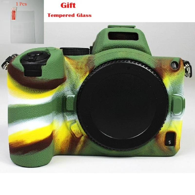 

For Nikon Z5 DSLR Silicone Armor Skin Anti-Scratch Body Protective Shell Bag With LCD Tempered Glass Film,