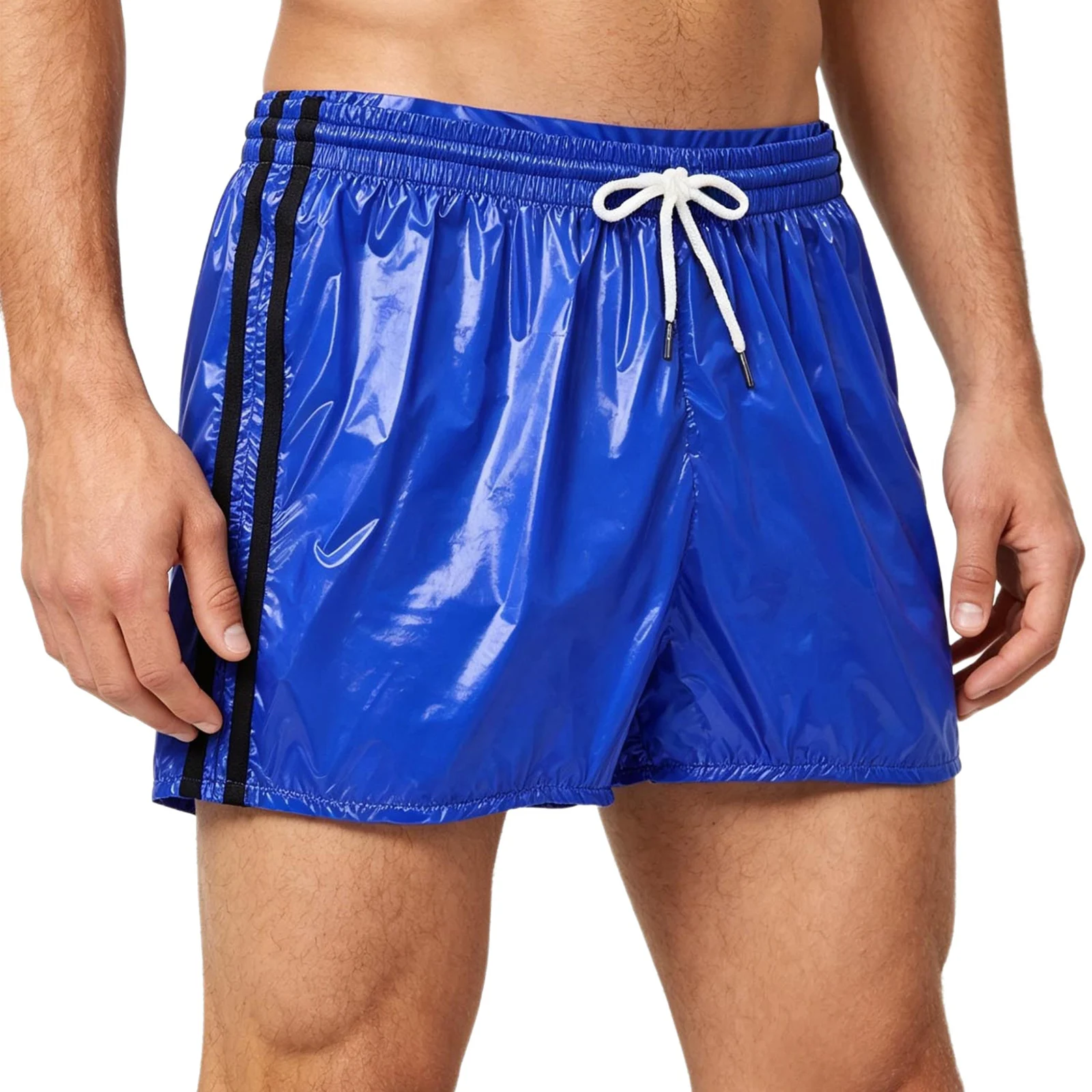 Mens Waterproof Swim Trunks Drawstring Elastic Waistband Built-in Briefs Boxer Shorts for Wrestling Gym Sports Workout Swimming