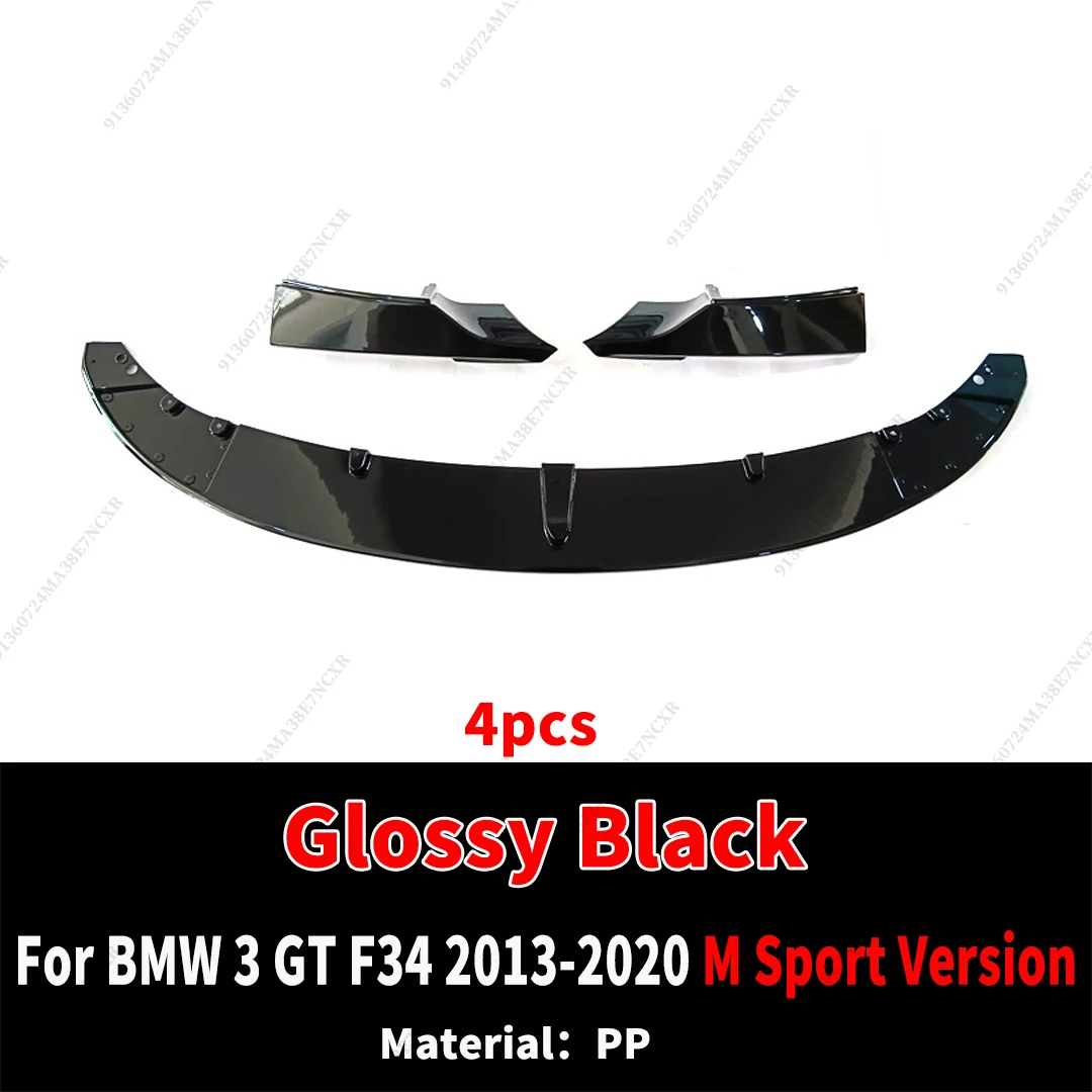 Voor BMW 3-serie GT F34 2013-2020 M Sportversie Tuning Accessoires Front Splitter Bumper Lip Luchtdeflector Decoratie Tuning