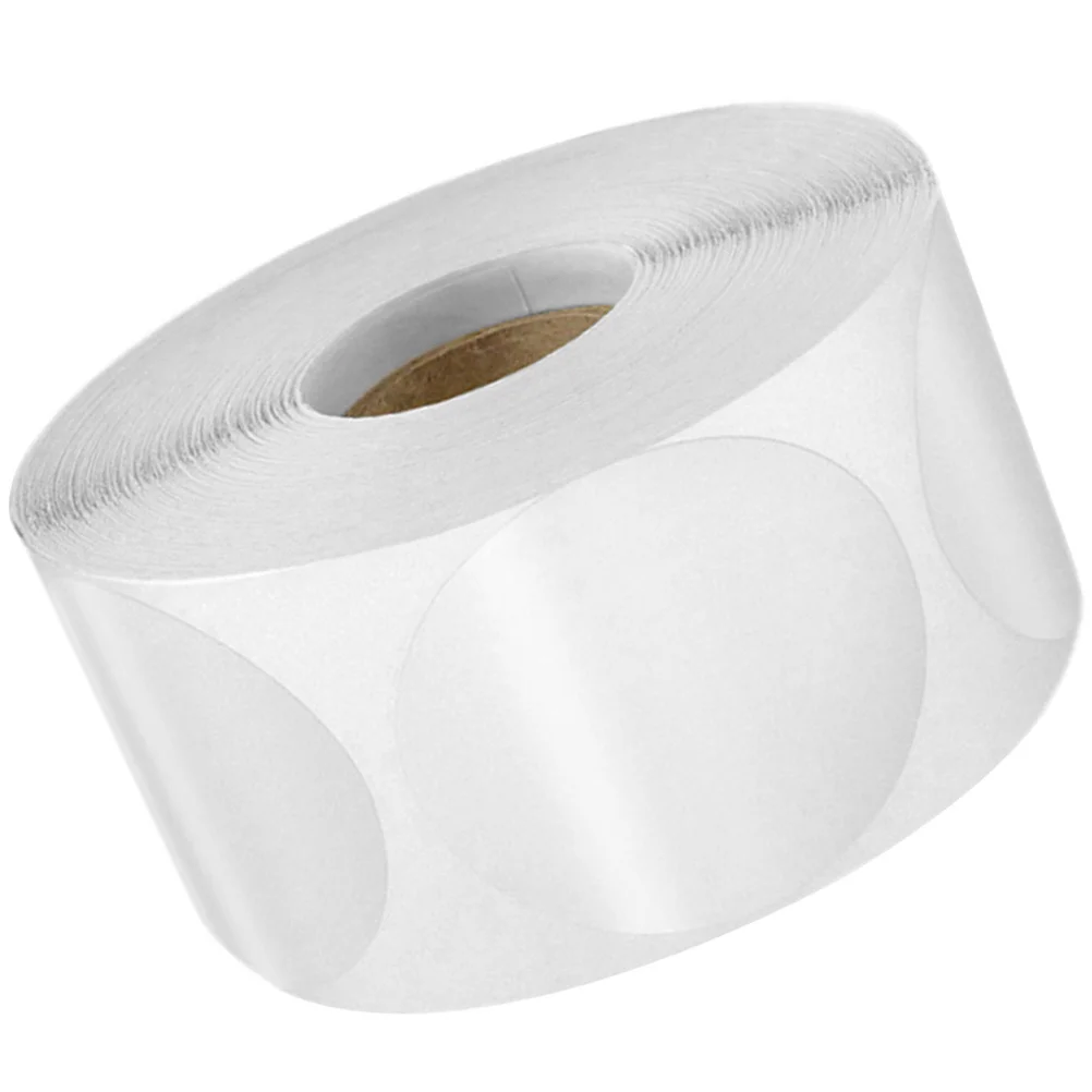 1 rotolo di etichette adesive adesivi trasparenti con punti circolari autoadesivi per buste da imballaggio per ufficio domestico buste sigillanti per linguette