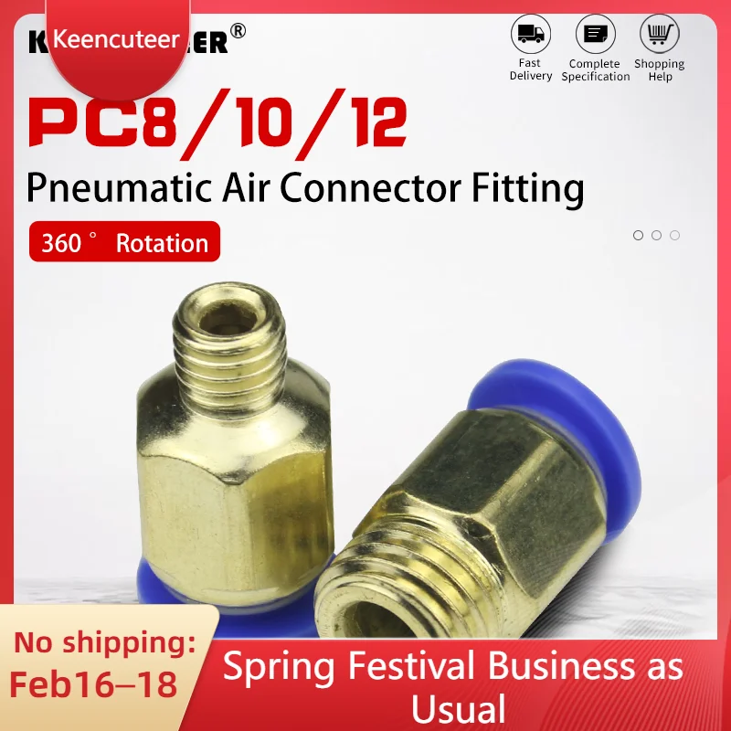 

10/20/30 Straight Push-On Pneumatic Couplings PC Quick Coupling Fittings PC8-M5 PC8-M6 PC8-M10 PC8-M12 Compression Hose Pipe